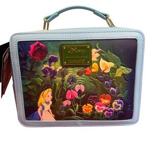 Disney Loungefly Alice In Wonderland Floral Mini Bag With Top Handle & Zippered